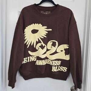 Cactus Plant Flea Market Being Awareness Bliss Sweatshirt Brown Sz S Made in USA